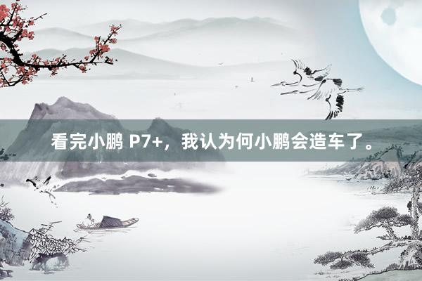 看完小鹏 P7+，我认为何小鹏会造车了。