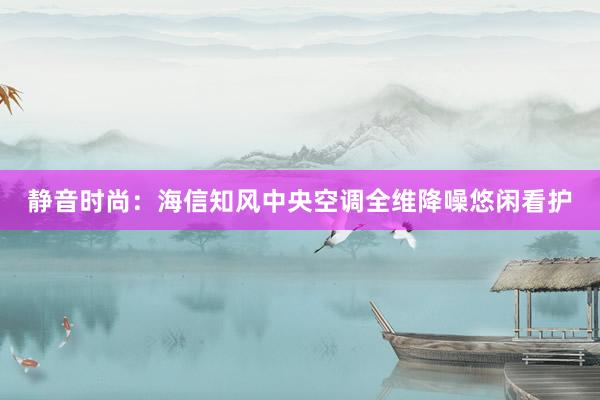 静音时尚：海信知风中央空调全维降噪悠闲看护